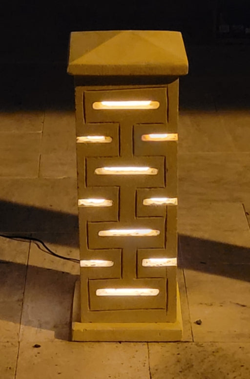 Aztec w/ LED Light — TessaRai Stone Lanterns
