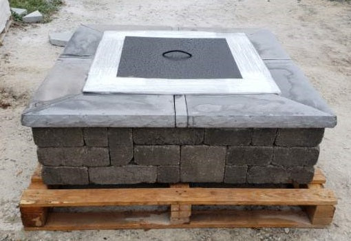 Grey Straight captone for firepit
